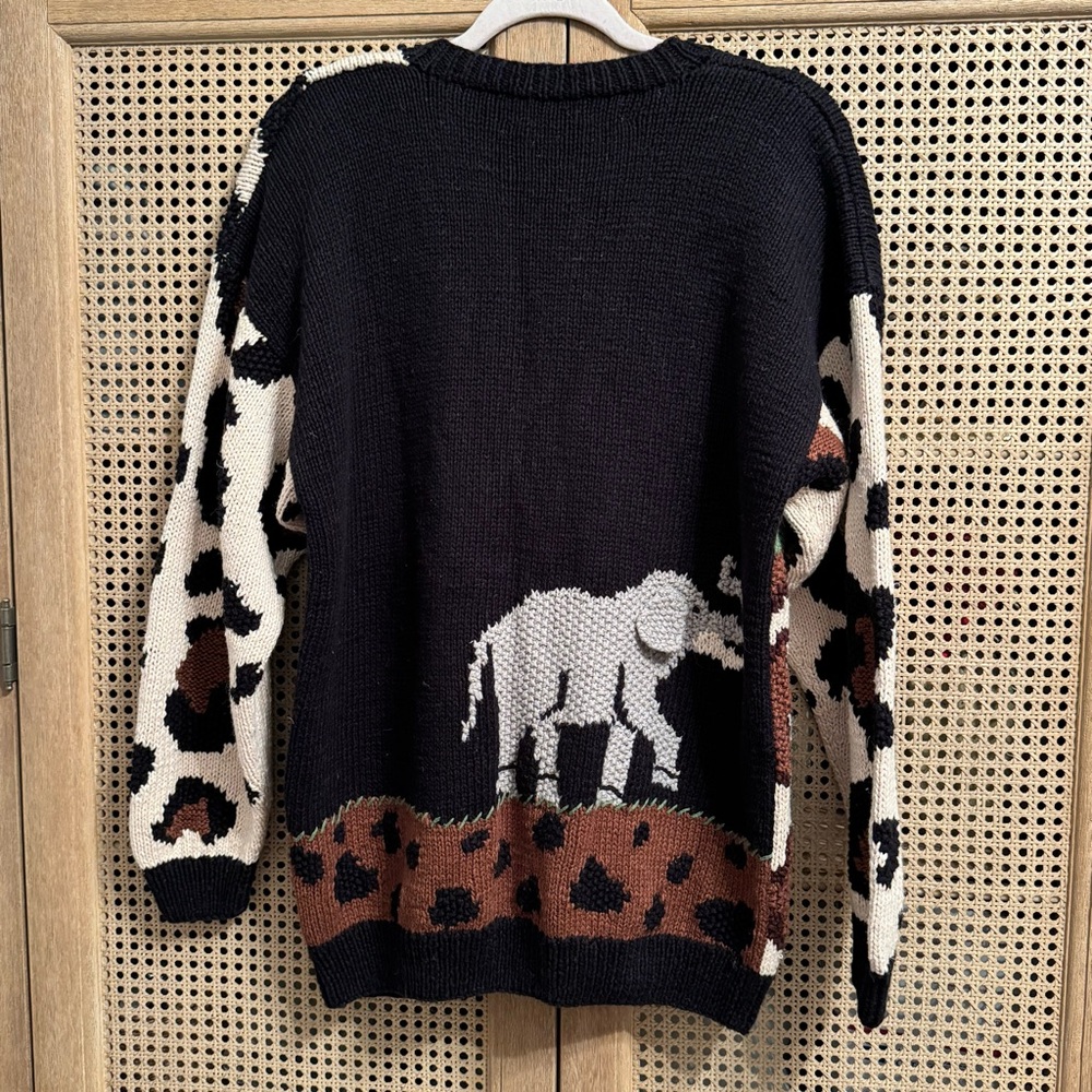 Vintage BELLE POINTE  LION King Animals Jungle Zoo  Sweater Cardigan  Size L - Picture 10 of 14